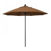 California Umbrella 9' Black Aluminum Market Patio Umbrella, Sunbrella Teak 194061335406